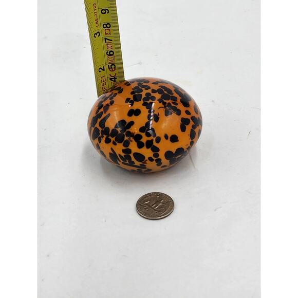 Paperweight Art Glass Leopard Animal Print Vintage Bookshelf Home Office Decor - Picture 8 of 12